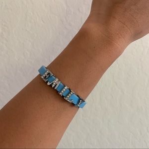 Y2k Blue jelly silver charm bracelet bespoke name Emily